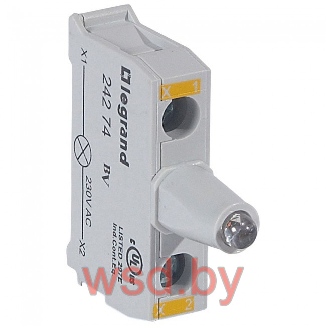 Osmoz - Блок желтого индикатора LED, 230VAC, для корпусов, винтовые зажимы	