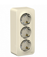 BLANCA Открытой Установки РОЗЕТКА 3-я с заземлением со шторками, 16А, 250В, МОЛОЧНЫЙ (Schneider Electric) Systeme Electric