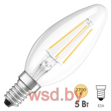 Светодиодная лампа LSCLB60D 5W/827 230V FIL E14 10X1RUOSRAM