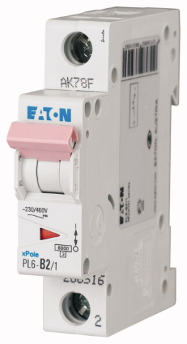 Авт. выключатель EATON PL6-D4/1, 1P, 4A, хар-ка D, 6kA, 1M