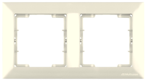 Рамка Mutlusan Candela 2 поста, к механизмам серии 21, горизонтальный монтаж, сл.кость Рамка Mutlusan Candela 2 поста, к механизмам серии 21, горизонтальный монтаж, сл.кость