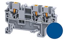 Клемма проходная CP2.5/3 /5x62,5mm, push-in, 3 присоед., 2,5(max 4)mm2, 24A, 1000V, синяя