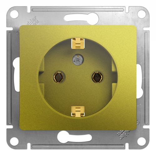 Розетка с заземлением, ФИСТАШКОВЫЙ GLOSSA (Schneider Electric) Systeme Electric