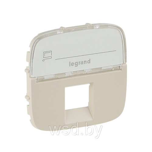 Legrand Valena Allure - Лицевая панель для одиночных розеток телефонных/информационных с держателем маркировки, слоновая кость