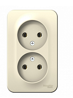BLANCA Открытой Установки РОЗЕТКА двойная без заземления без шторок, 16А, 250В, МОЛОЧНЫЙ (Schneider Electric) Systeme Electric