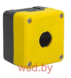 Корпус для поста кнопочного, пластик, желтый /черный, 1  место, 68x72x52mm, IP65