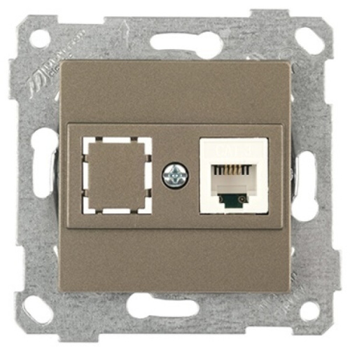 Розетка Mutlusan Rita телефонная 1хRJ-12, антрацит