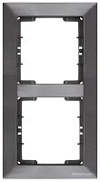 Рамка Mutlusan Candela 2 поста, к механизмам серии 21, вертикальный монтаж, дымчатый