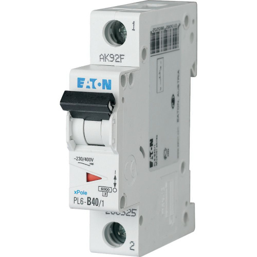 Авт. выключатель EATON PL6-D40/1, 1P, 40A, хар-ка D, 6kA, 1M