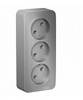 BLANCA Открытой Установки РОЗЕТКА 3-ая без заземления без шторок, 16А, 250В, АЛЮМИНИЙ (Schneider Electric) Systeme Electric