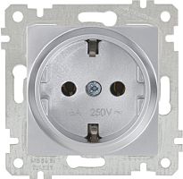 Розетка Mutlusan Rita 2P+E, нерж. сталь