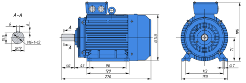 АИР71А2 IE1 0,75кВт 3000об/мин Электродвигатель IM 1081 (лапы) фото 2 АИР71А2 IE1 0,75кВт 3000об/мин Электродвигатель IM 1081 (лапы) фото 2