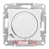 Светорегулятор универсальный поворотно-нажимной проходной 40-600Вт/Ва, Белый SEDNA