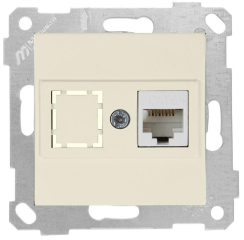 Розетка Mutlusan Rita 1хRJ-45 категория 6 UTP, слоновая кость