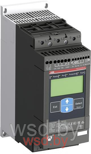 Устройство плавного пуска ABB PSE105-600-70, 55kW, 208_600VAC, 106А, U управление=100_250VAC. Фото N2