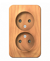 BLANCA Открытой Установки РОЗЕТКА двойная без заземления без шторок, 16А, 250В, ЯСЕНЬ (Schneider Electric) Systeme Electric