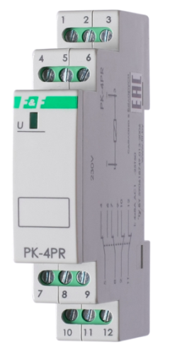 Евроавтоматика F&F PK-4PR-24 Реле промежуточное 24В АС/DC, 8А, 2 переключающих, 2 размыкающих, 1 модуль, монтаж на DIN-рейке