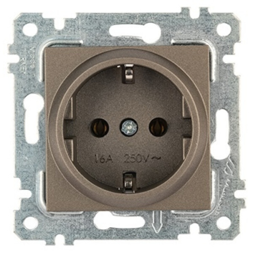Розетка Mutlusan Rita 2P+E, антрацит