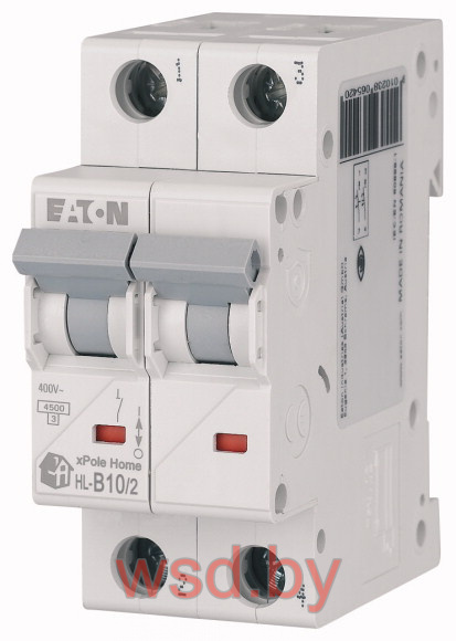 Автоматический выключатель EATON HL-B16/2, 2P, 16A, B, 4.5kA, 2M