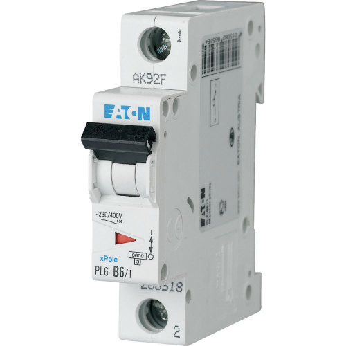 Авт. выключатель EATON PL6-D6/1, 1P, 6A, хар-ка D, 6kA, 1M