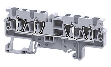 Клемма проходная Connectwell CX4/4 /6x86,2mm, пружинная, 4 присоед., 4(max 6)mm2, 32A, 1000V, серая