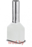 Кабельный наконечник AI-TWIN 2X 0,5 - 8 WH изолированный, двойной, сечение 0,5mm2, длина 8mm, белый (упак. 100шт.)
