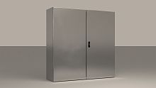 Щит ETA ECOR моноблочный 800x1000x300мм (ВxШxГ) из нерж. стали навесной с монт. панелью двудверный, 2 язычковых замка, дно глухое, IP55