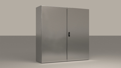 Щит ETA ECOR моноблочный 800x1000x300мм (ВxШxГ) из нерж. стали навесной с монт. панелью двудверный, 2 язычковых замка, дно глухое, IP55