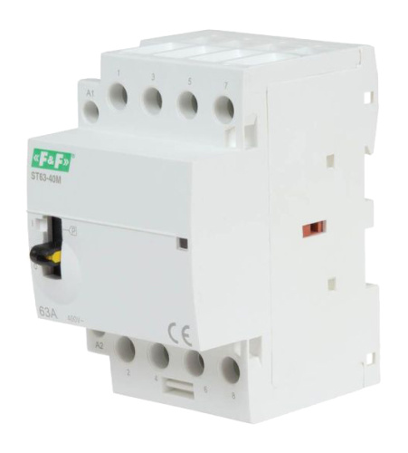 Контактор модульный Евроавтоматика F&F ST63-40-M, AC, автоматическое/ручное управление, 4NO, 2.1Вт, 3М