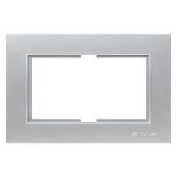 Рамка Mutlusan Rita двойной розетки, нерж. сталь