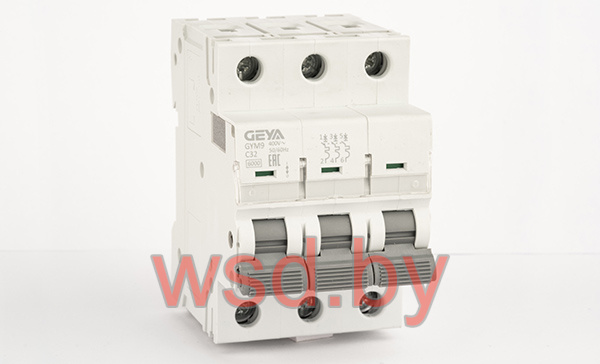 Автоматический выключатель GEYA GYM9-3P-32C, 3P, 32A, хар-ка C, 6kA, 3M