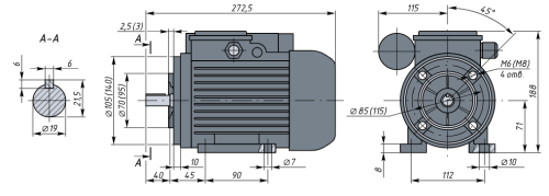 АИРЕ71A4 0,37кВт 1500об/мин Электродвигатель IM 2081 (комбинированный) фото 2