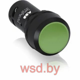 Кнопка CP1-10G-10, зеленая, без фиксации, 1NO, 1A, IP66, пластик, 22mm