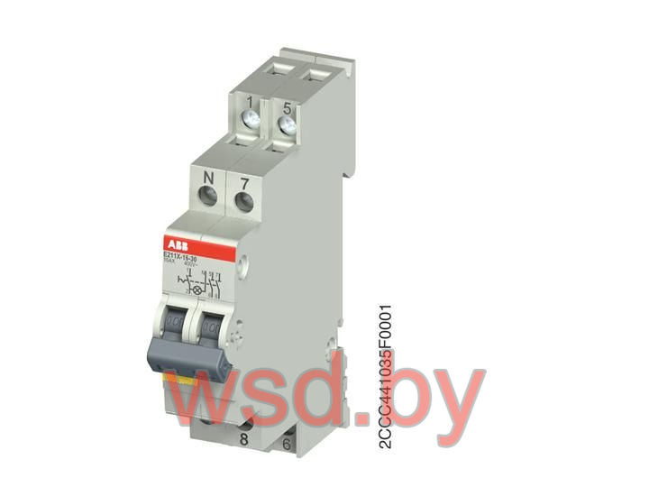 Переключатель E211X-25-30, 3NO, 25A(250/400VAC), тип 1-0, желтый LED, 1M