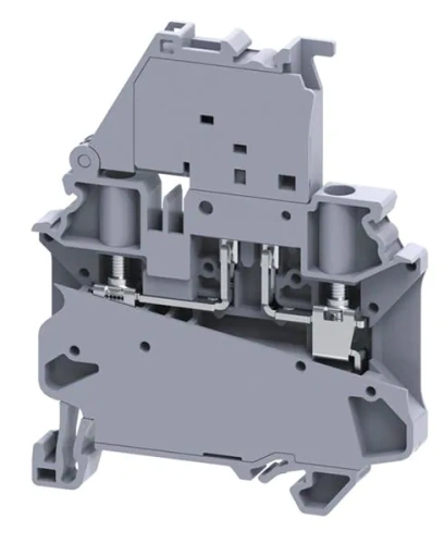 Клемма с держателем предохранителя Connectwell CYF4L6-60V /6x58,8mm, винтовая, 2 присоед., 4(max 6)mm2, 10A, 1000V, LED 6-60V, серая