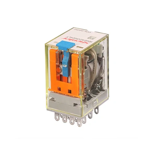 Реле Shenler RKE4CO012LT, 4CO, 5A(250VAC/30VDC), 12VDC, мех. индикация, тест-кнопка с блокировкой, LED