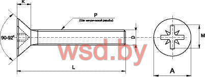 Винт потай DIN 965/ полусфера DIN7985 - М5х50 (500шт)