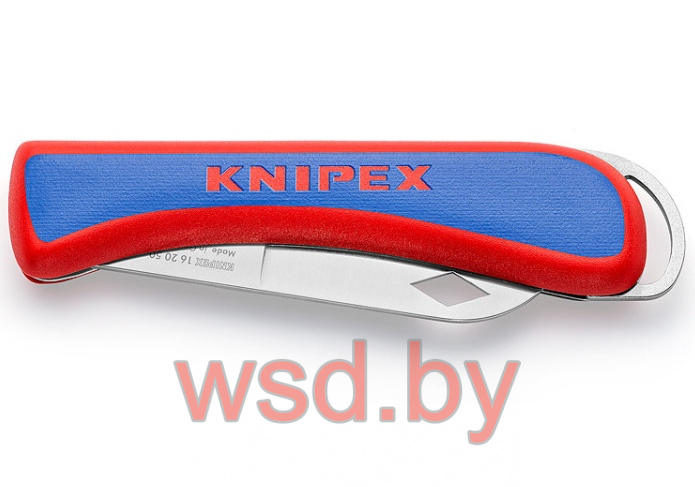 Нож электрика складной,  L-лезвия 80 мм, L-120 мм, рукоятка из ударопрочного пластика, SB (KNIPEX). Фото N2