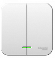 BLANCA Открытой Установки 2-клавишный выключатель с подсветкой, 6А, 250В, БЕЛЫЙ (Schneider Electric) Systeme Electric