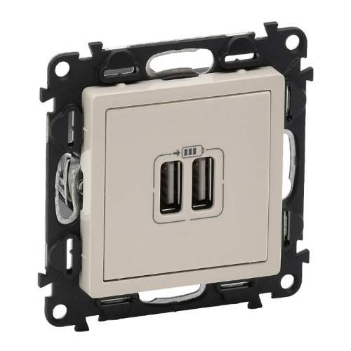 Legrand Valena Life - Зарядное устройство с двумя USB-разъемами, 240В/5В, 1500мА, слоновая кость (индивидуальная упаковка)