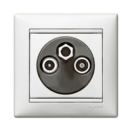 Legrand Valena - Розетка TV-RD-SAT-кабельная сеть на два кабеля, затухание < 1,5 дБ, белая (индивидуальная упаковка)