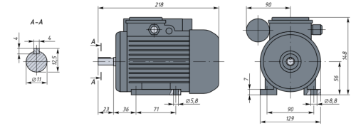 АИРЕ56А2 0,12кВт 3000об/мин Электродвигатель IM 1081 (лапы) фото 2 АИРЕ56А2 0,12кВт 3000об/мин Электродвигатель IM 1081 (лапы) фото 2