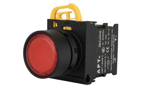 Кнопка плоская APT PB3E, красная, без фиксации, с подсветкой без LED, 1NO, 6A 230VAC/24VDC, 22mm, IP65 Кнопка плоская APT PB3E, красная, без фиксации, с подсветкой без LED, 1NO, 6A 230VAC/24VDC, 22mm, IP65