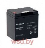Батарея аккумуляторная Acumax AML28-12, 12V/28Ah, 172(175)x164x125 HxLxW, 9.5kg, 10-12лет