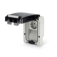 Розетка встраиваемая Scame SCHUKO 2P+E 16A/250V, со шторками, с поворотным механизмом, M95(95x95mm), IP66