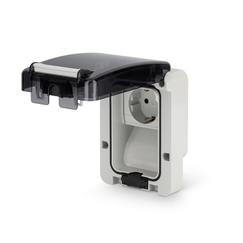 Розетка встраиваемая Scame SCHUKO 2P+E 16A/250V, со шторками, с поворотным механизмом, M95(95x95mm), IP66