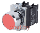 Кнопка плоская PB1S, красная, с фиксацией, без подсветки, 1NO, 6A 230VAC/24VDC, 22mm, IP65