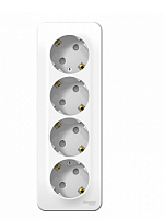 BLANCA Открытой Установки РОЗЕТКА 4-я с заземлением со шторками, 16А, 250В, БЕЛЫЙ (Schneider Electric) Systeme Electric