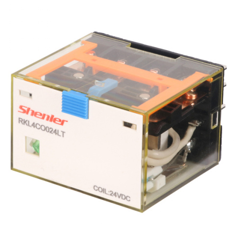 Реле Shenler RKL4CO220LT, 4CO, 10A(250VAC/30VDC), 220VDC, мех. индикация, тест-кнопка с блокировкой, LED (акция)