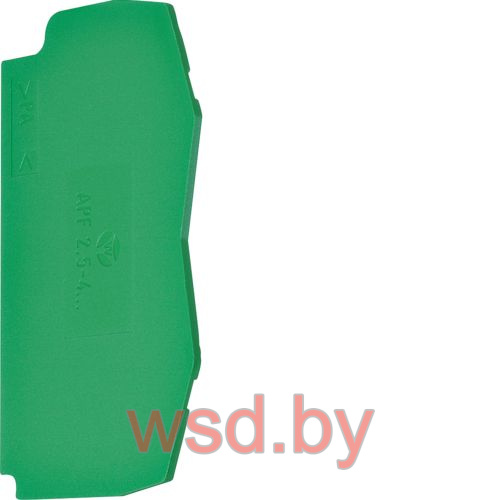 Плита концевая для клемм наборных KYA02E/KYA04E, зеленый // Hager